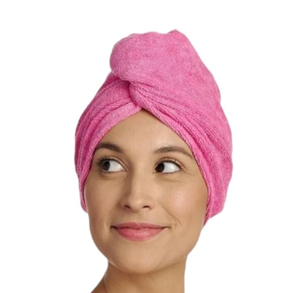Turbie Twist Microfiber HAIR TOWEL WRAP Women & Men Pink Twist & Loop Turban NIP - Picture 3 of 6